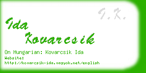 ida kovarcsik business card